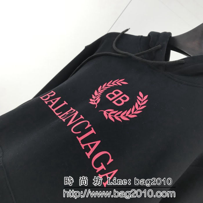 BALENCIAGA巴黎世家 18ss秋冬新款 粉色麥穗連帽衛衣 定制韓國毛圈布 內裏抓絨 原版複刻 os寬鬆版 男女同款 ydi2472